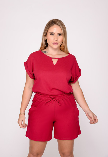 Conjunto Feminino 7949 Framboesa Cor:framboesa;tamanho:p