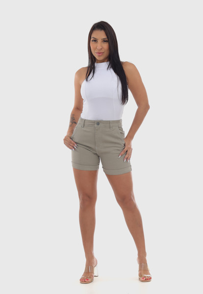 Shorts Feminino 7925 Cinza Claro Cor:cinza Claro;tamanho:38