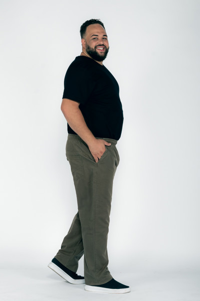 Calça Macaw 7563 Verde Plus Size Sarja Cor:verde;tamanho:gg