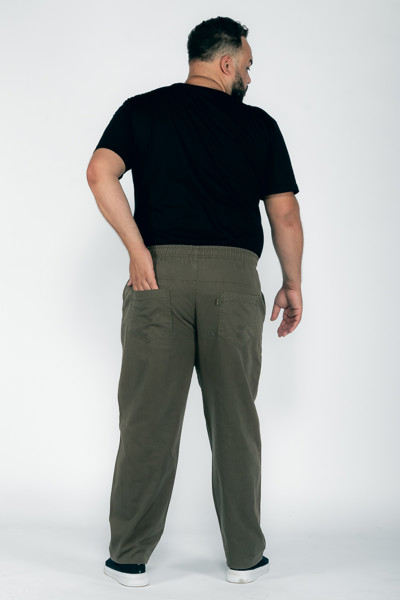 Calça Macaw 7563 Verde Plus Size Sarja Cor:verde;tamanho:gg