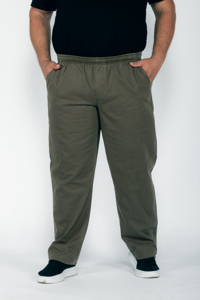 Calça Macaw 7563 Verde Plus Size Sarja Cor:verde;tamanho:gg