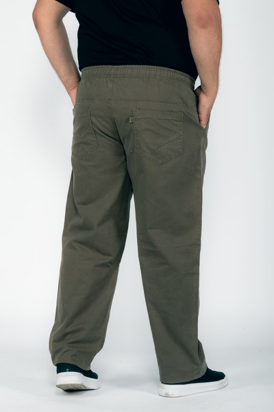 Calça Macaw 7563 Verde Plus Size Sarja Cor:verde;tamanho:gg