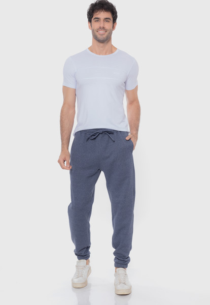 Calça Macaw 7859 Mescla Azul Moletom