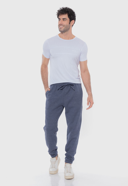 Calça Macaw 7859 Mescla Azul Moletom
