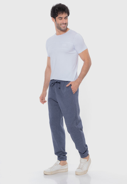 Calça Macaw 7859 Mescla Azul Moletom