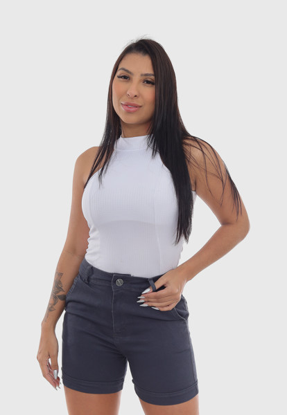 Shorts Feminino 7925 Cinza Cor:cinza;tamanho:40