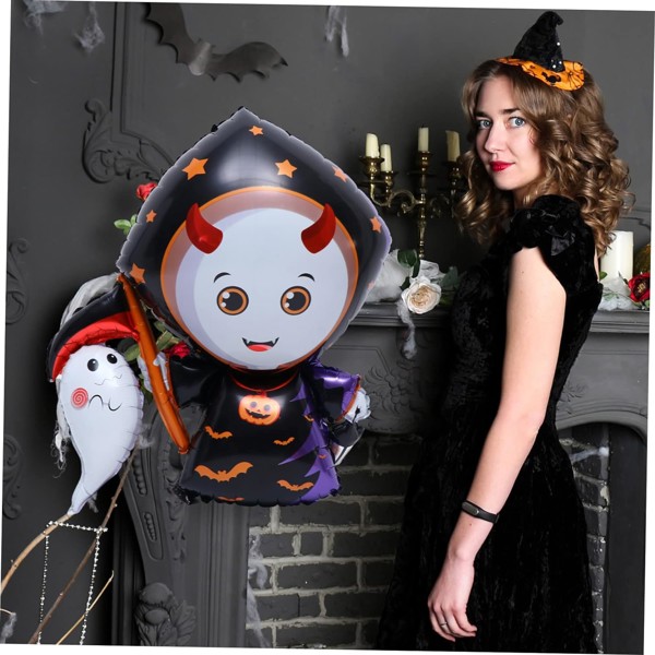 Balão Bruxinha Vampira ( 1 Unidade) (balão Decoração De Halloween) - Abobora