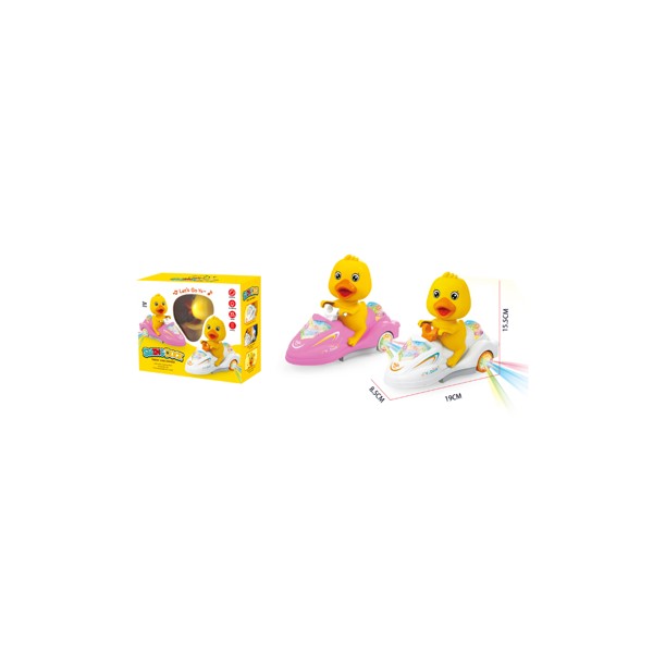 Brinca Brilha Passeio Pato  Jet-ski / Com Luz (1 Unidade) - Rosa
