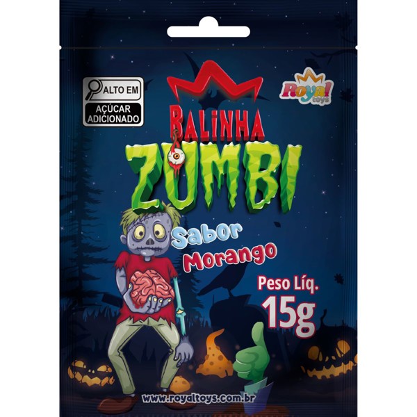 Balinha Zumbi De Halloween - Display C/ 20 Unidades
