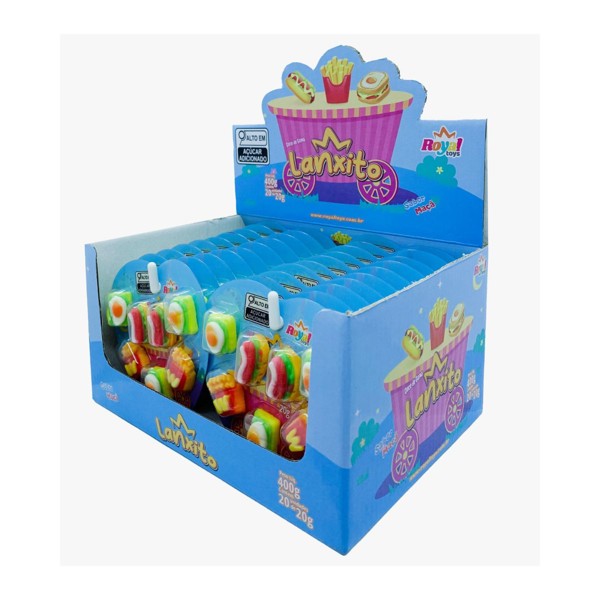 Bala De Goma De Gelatina - Fast Food - Caixa Com 20 Unidades