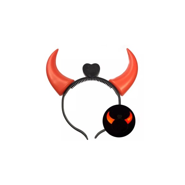 10 Arquinhos Diabinha Capetinha C/ Luz Halloween Carnaval