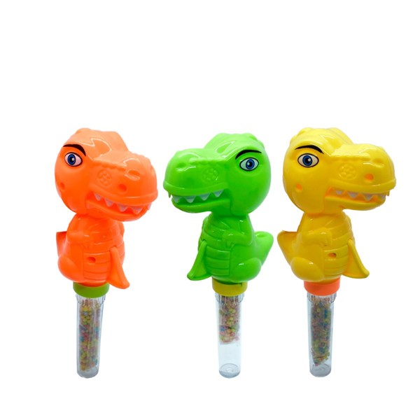 Bocão Dinossauro C/ Tubo Balinhas Tutti Frutti- Display C/ 12 Unidades