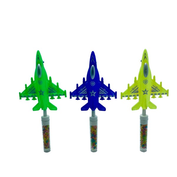 Avião Caça Pop2- Tubo De Balinhas Tutti Frutti - Display C/ 30 Unidades