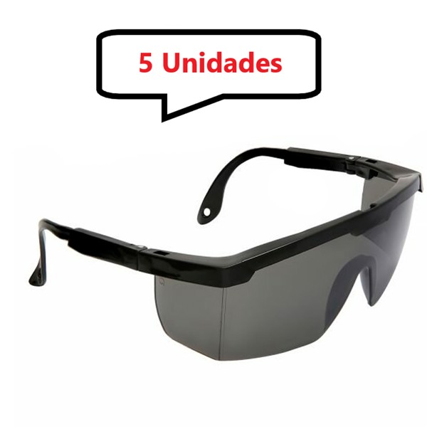 Kit 5 óculos Fume Proteção Segurança Epi Envio Rápido 24hrs - UN / 5