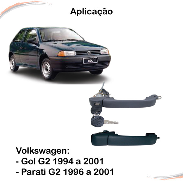 Par Maçanetas Preto Diant C/ Chave Gol Parati G2 96 A 01 - UN / 2