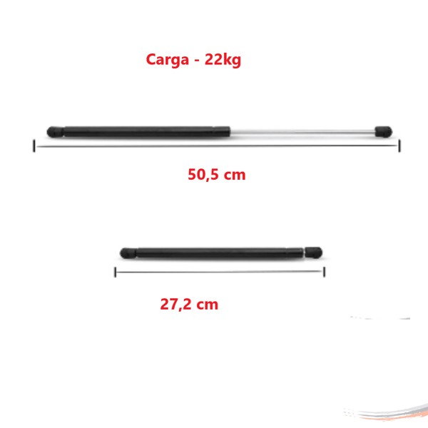 Par Amortecedores Pistão Tampa Porta-mala C/ Limp Uno Ap 10 - UN / 2