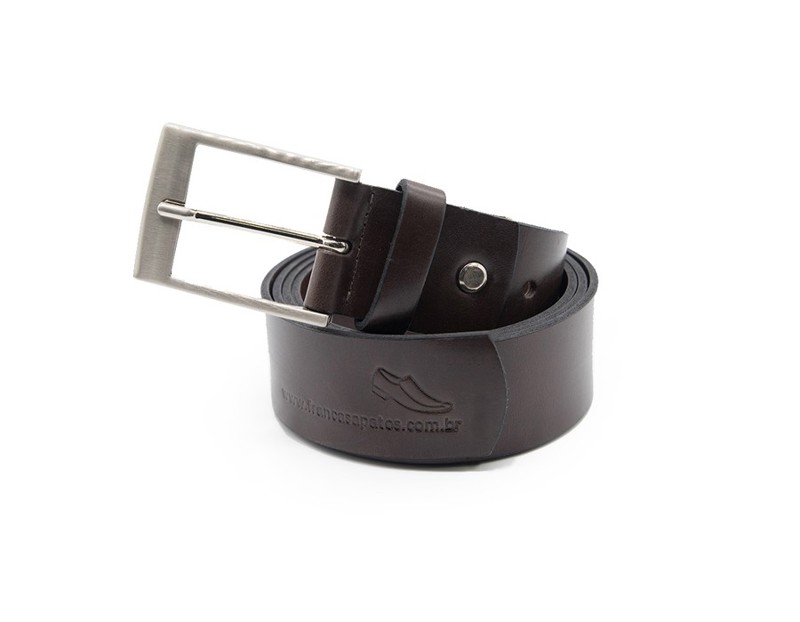 Cinto Social Youth Class Couro Cromo Argentino Masculino - 004020CRM Cor:Marrom;Tamanho:100