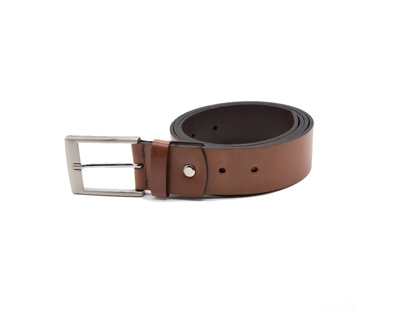 Cinto Social Youth Class Couro Cromo Argentino Masculino - 004020CRM Cor:Caramelo;Tamanho:100