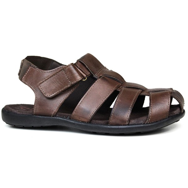 Sandália Papete Masculina De Couro Chocolate - 10C9660LATCHC