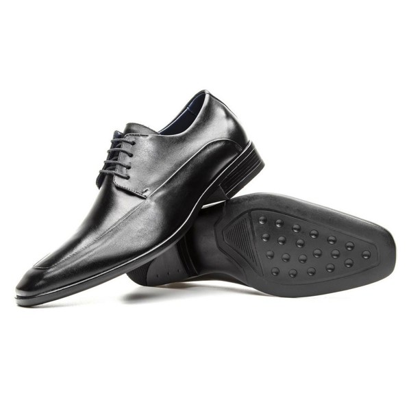 Sapato Masculino Derby Italiano Couro Preto - GIB2755NTPTO