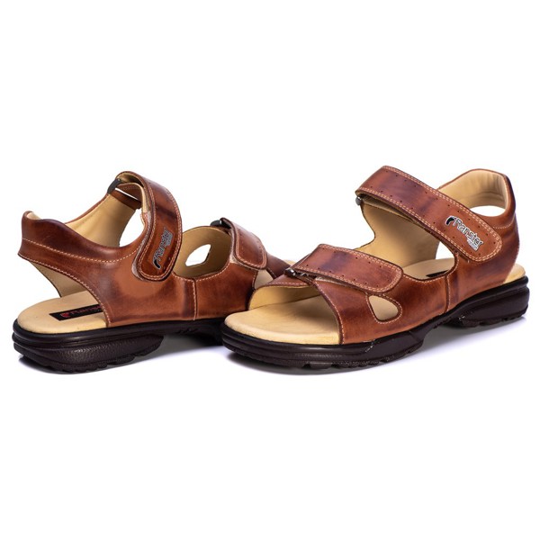 Sandália Masculina Conforto Couro Natural - RT0800MSTNAT