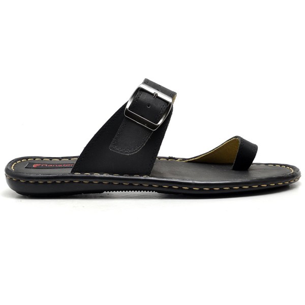 Chinelo Masculino Conforto Couro Preto - RT0803FLYPTO