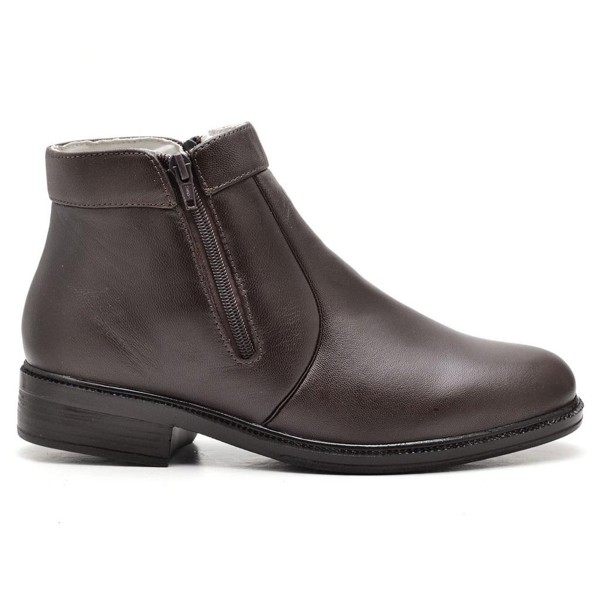 Botina Casual Conforto Couro De Carneiro Marrom - RT1500MSTCFE