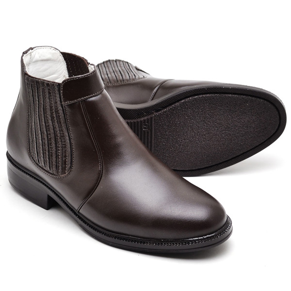 Botina Casual Conforto Couro de Carneiro Marrom - RT1501MSTCFE Cor:Marrom;Tamanho:37;Gênero:Masculino