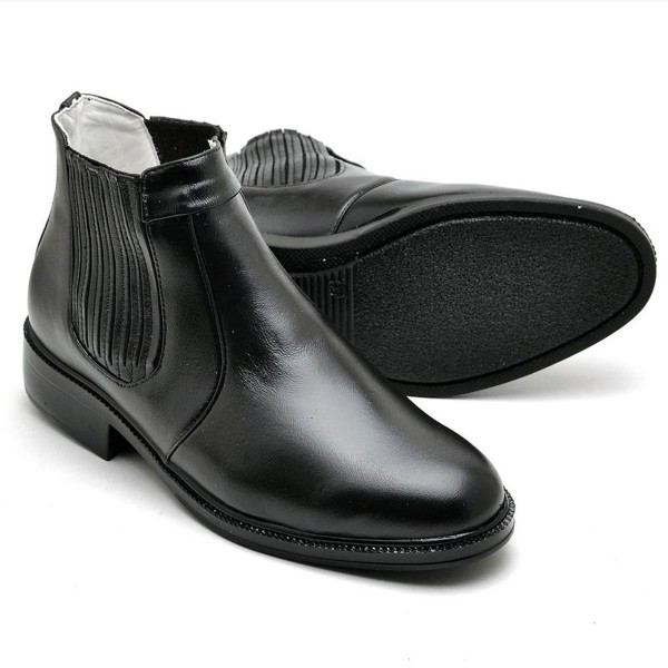 Botina Casual Conforto Couro De Carneiro Preto - RT1501MSTPTO