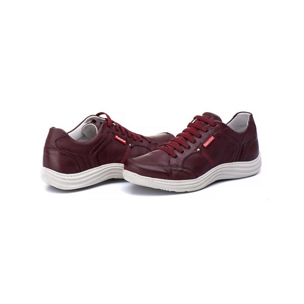 Sapatênis Casual Conforto Couro Vermelho - RT3000MSTBDO