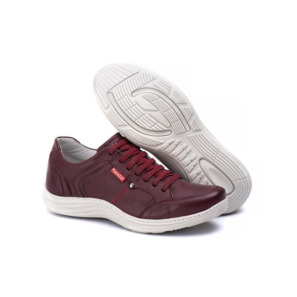 Sapatênis Casual Conforto Couro Vermelho - RT3000MSTBDO