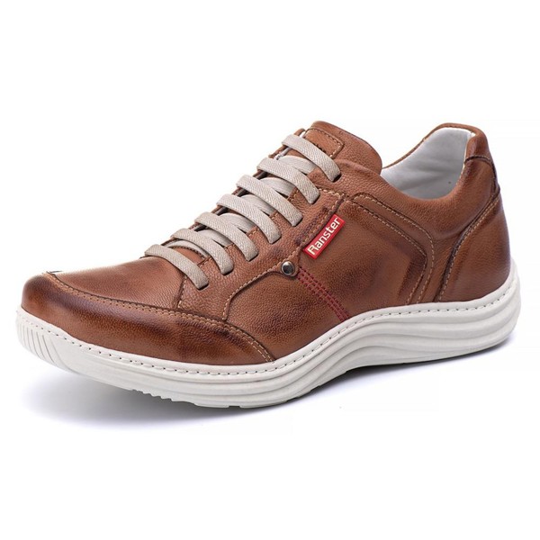 Sapatênis Casual Conforto Couro Marrom Claro - RT3000MSTCAS