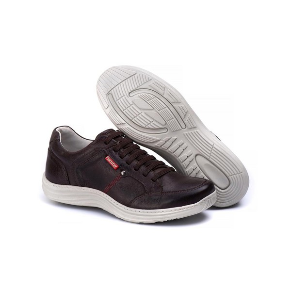 Sapatênis Casual Conforto Couro Marrom - RT3000MSTCFE