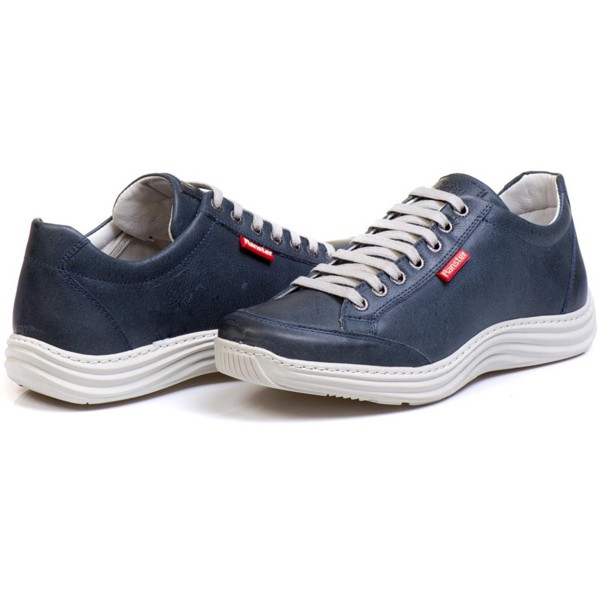 Sapatênis Casual Conforto Couro Azul - RT3001MSTAZU