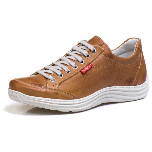 Sapatênis Casual Conforto Couro Marrom Claro - RT3001MSTCAS