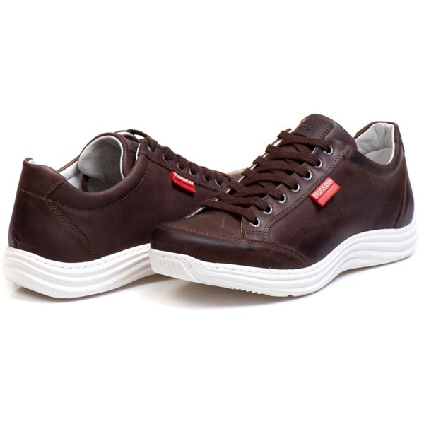 Sapatênis Casual Conforto Couro Marrom - RT3001MSTCFE