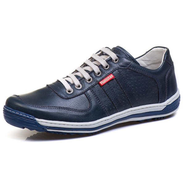 Sapatênis Casual Conforto Couro Azul - RT3002FLOAZU