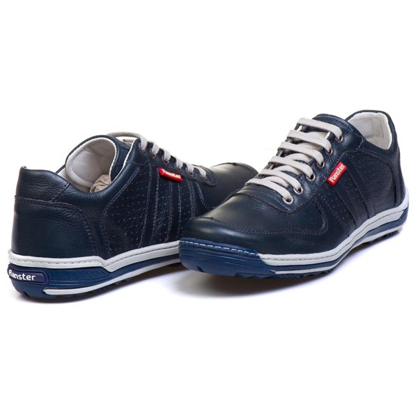 Sapatênis Casual Conforto Couro Azul - RT3002FLOAZU
