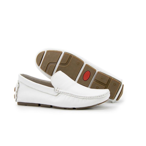 Mocassim Youth Couro Floater Branco - YTH16007BRAN