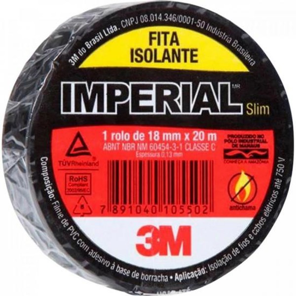Fita Isolante 18mmx20m Imperial Silm Preta 3M - DEZ / 10