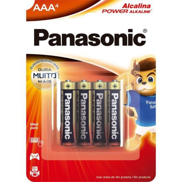Pilha Alcalina 1,5V AAA LR03 (C/4 Pilhas) Panasonic - CAR / 4