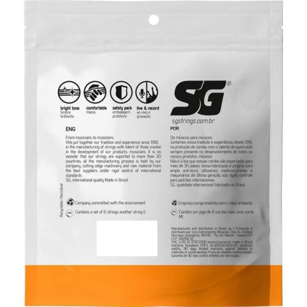 Encordoamento Para Violão Aço .012 Bronze SG