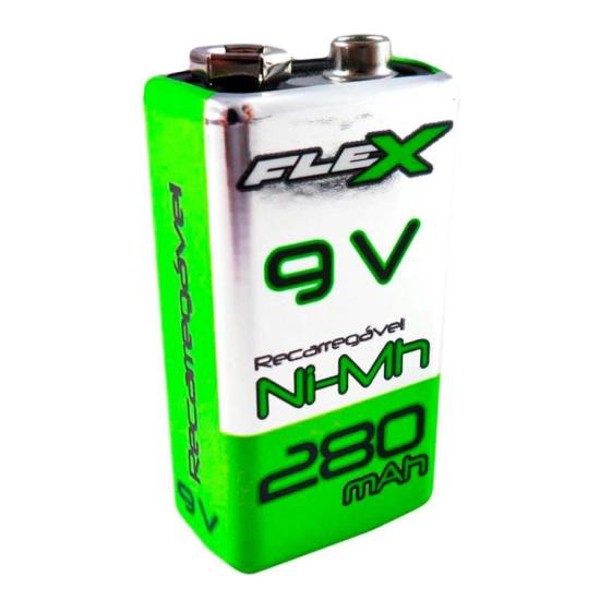 Bateria Recarregável 9V 280mAh (C/1 Bateria) Flex
