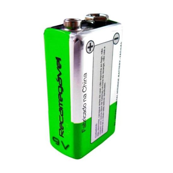 Bateria Recarregável 9V 280mAh (C/1 Bateria) Flex