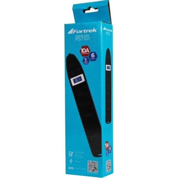 Filtro de Linha Com 6 Tomadas 1M PST101 Preto Fortrek