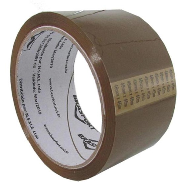 Fita Para Embalagem Adesiva 45mm X 45m Marrom Brasfort - PCT / 5