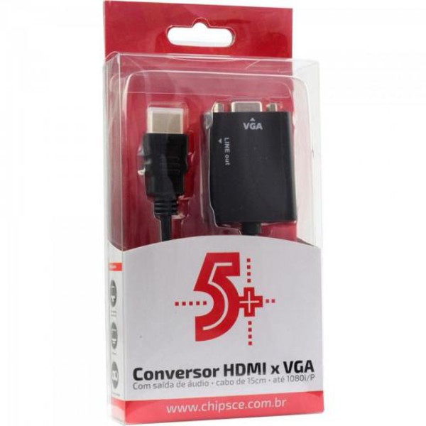 Conversor HDMI x VGA Chip Sce Preto