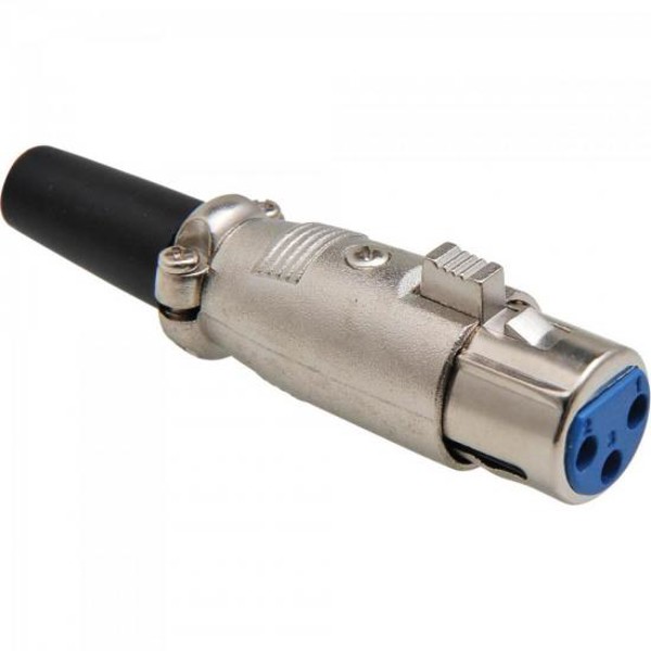 Plug Jack Cannon Fêmea Com Prensa JCCN0007 Níquel Storm - PCT / 5