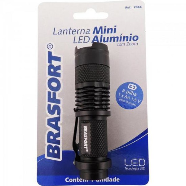 Lanterna LED C/Zoom Mini Preto BRASFORT