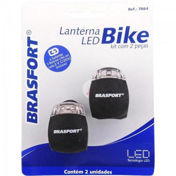 KIT Lanterna LED p/ Bike Preto BRASFORT
